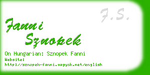fanni sznopek business card